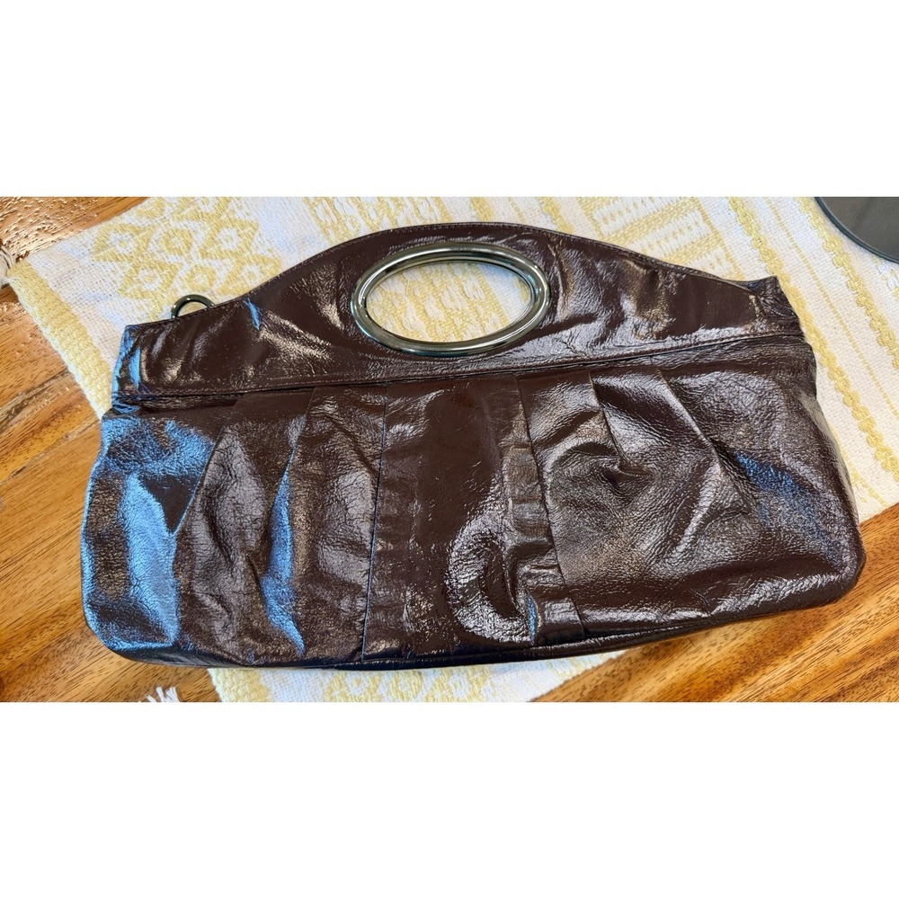Hobo International Burgundy Maroon Leather Clutch Crossbody City Evening Bag